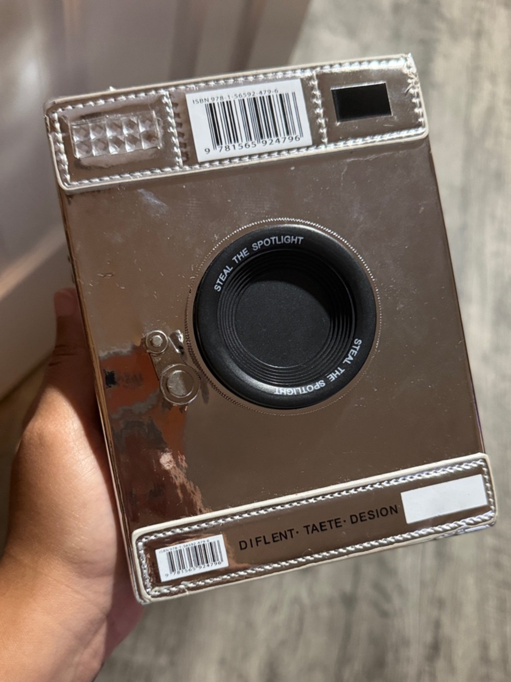 SHEIN Metallic Silver Retro Camera Bag